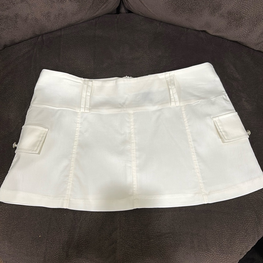white mini skirt